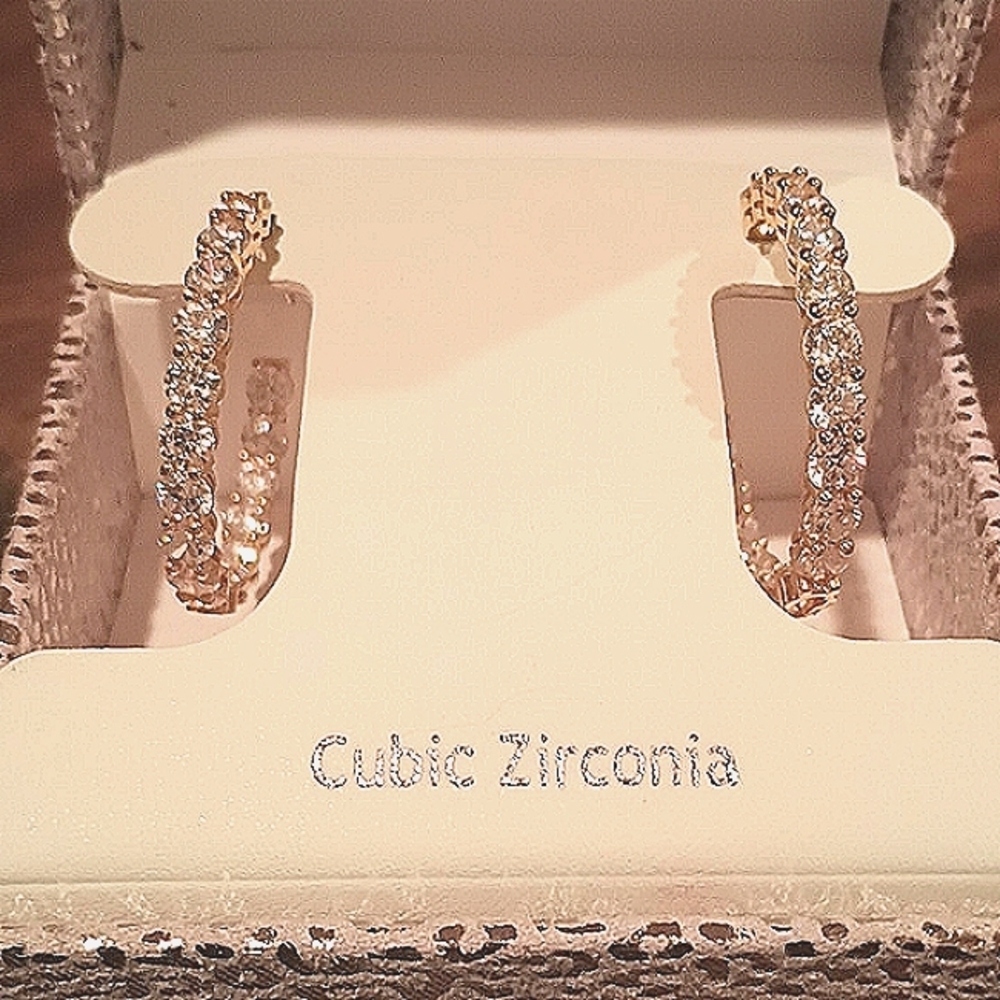 Rachel Ashwell CZ Hoop Earrings